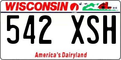 WI license plate 542XSH