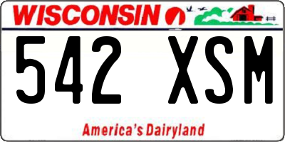 WI license plate 542XSM