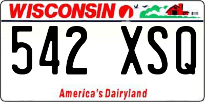 WI license plate 542XSQ