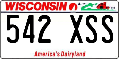 WI license plate 542XSS