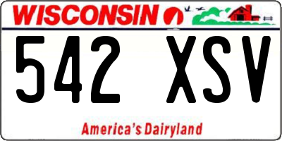 WI license plate 542XSV