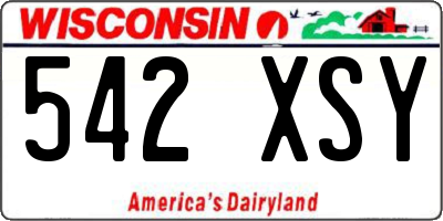 WI license plate 542XSY