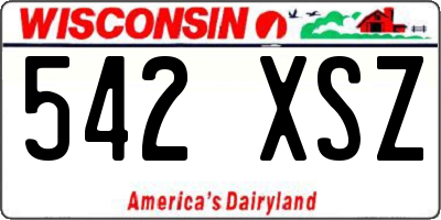 WI license plate 542XSZ