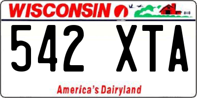 WI license plate 542XTA