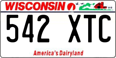 WI license plate 542XTC