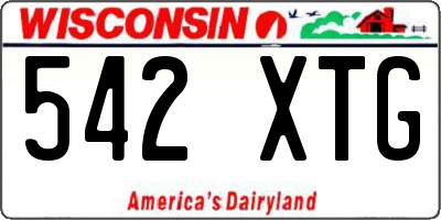 WI license plate 542XTG