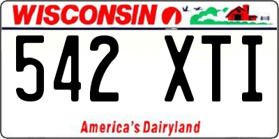 WI license plate 542XTI