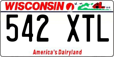 WI license plate 542XTL