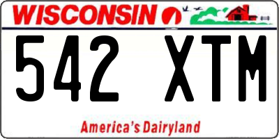 WI license plate 542XTM