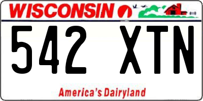 WI license plate 542XTN