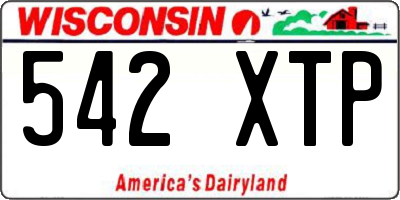 WI license plate 542XTP