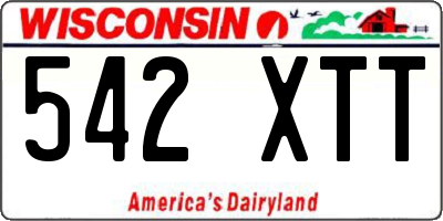 WI license plate 542XTT