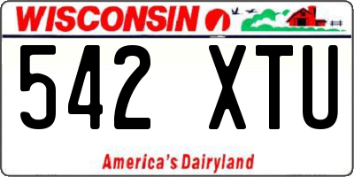 WI license plate 542XTU