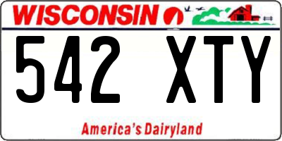 WI license plate 542XTY