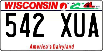 WI license plate 542XUA