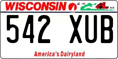 WI license plate 542XUB