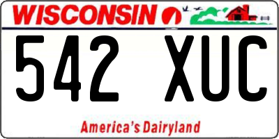 WI license plate 542XUC