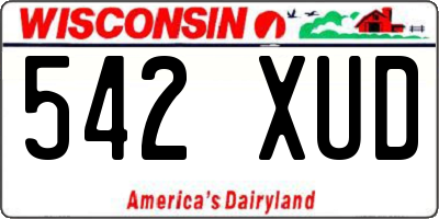 WI license plate 542XUD