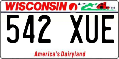 WI license plate 542XUE