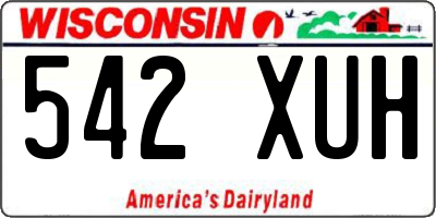 WI license plate 542XUH