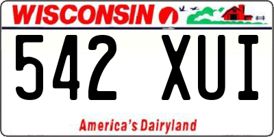 WI license plate 542XUI