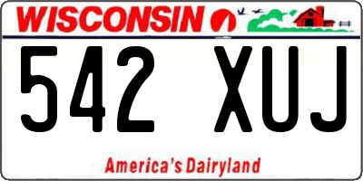 WI license plate 542XUJ
