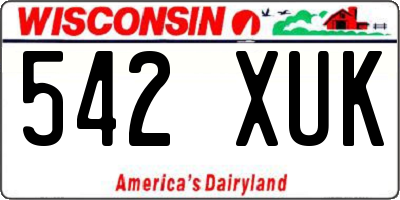 WI license plate 542XUK