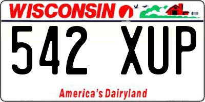 WI license plate 542XUP