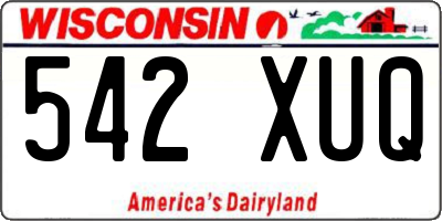 WI license plate 542XUQ