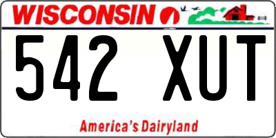 WI license plate 542XUT