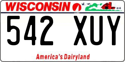 WI license plate 542XUY