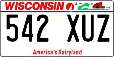 WI license plate 542XUZ
