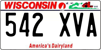WI license plate 542XVA