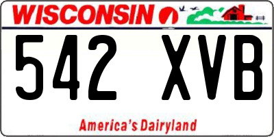 WI license plate 542XVB