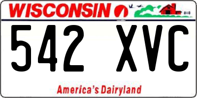 WI license plate 542XVC