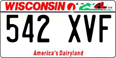 WI license plate 542XVF