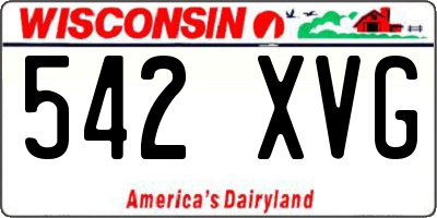 WI license plate 542XVG