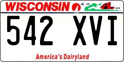WI license plate 542XVI