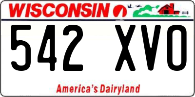WI license plate 542XVO
