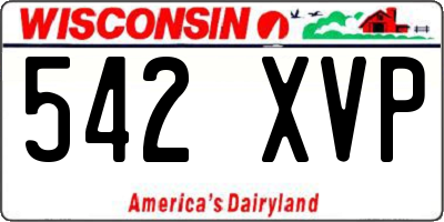 WI license plate 542XVP