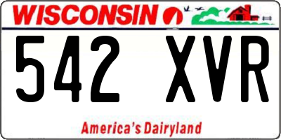 WI license plate 542XVR