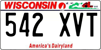 WI license plate 542XVT