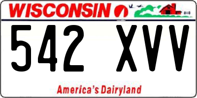 WI license plate 542XVV