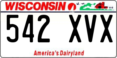 WI license plate 542XVX