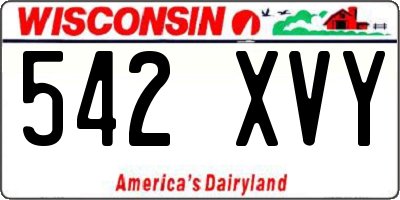WI license plate 542XVY