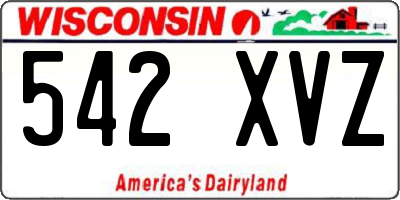 WI license plate 542XVZ