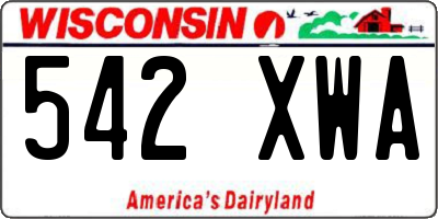 WI license plate 542XWA