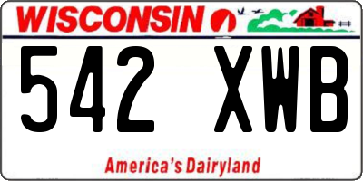WI license plate 542XWB