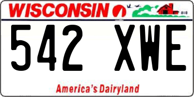 WI license plate 542XWE