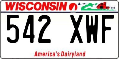 WI license plate 542XWF